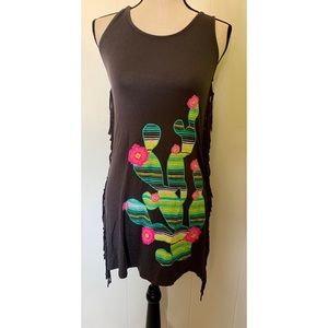 Grey midi cactus dress